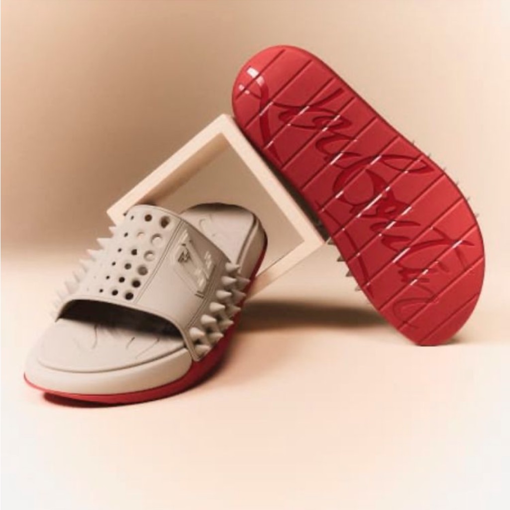 Nib Christian Louboutin Men's Take It Easy Rubber Slide Sandals (40/7)